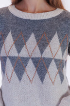 Maglione jacquard rombi