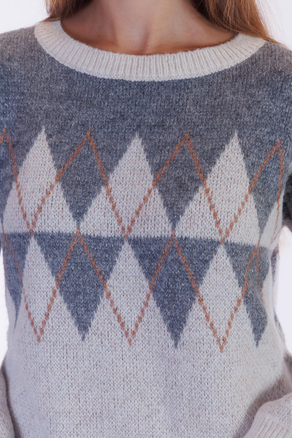 Maglione jacquard rombi