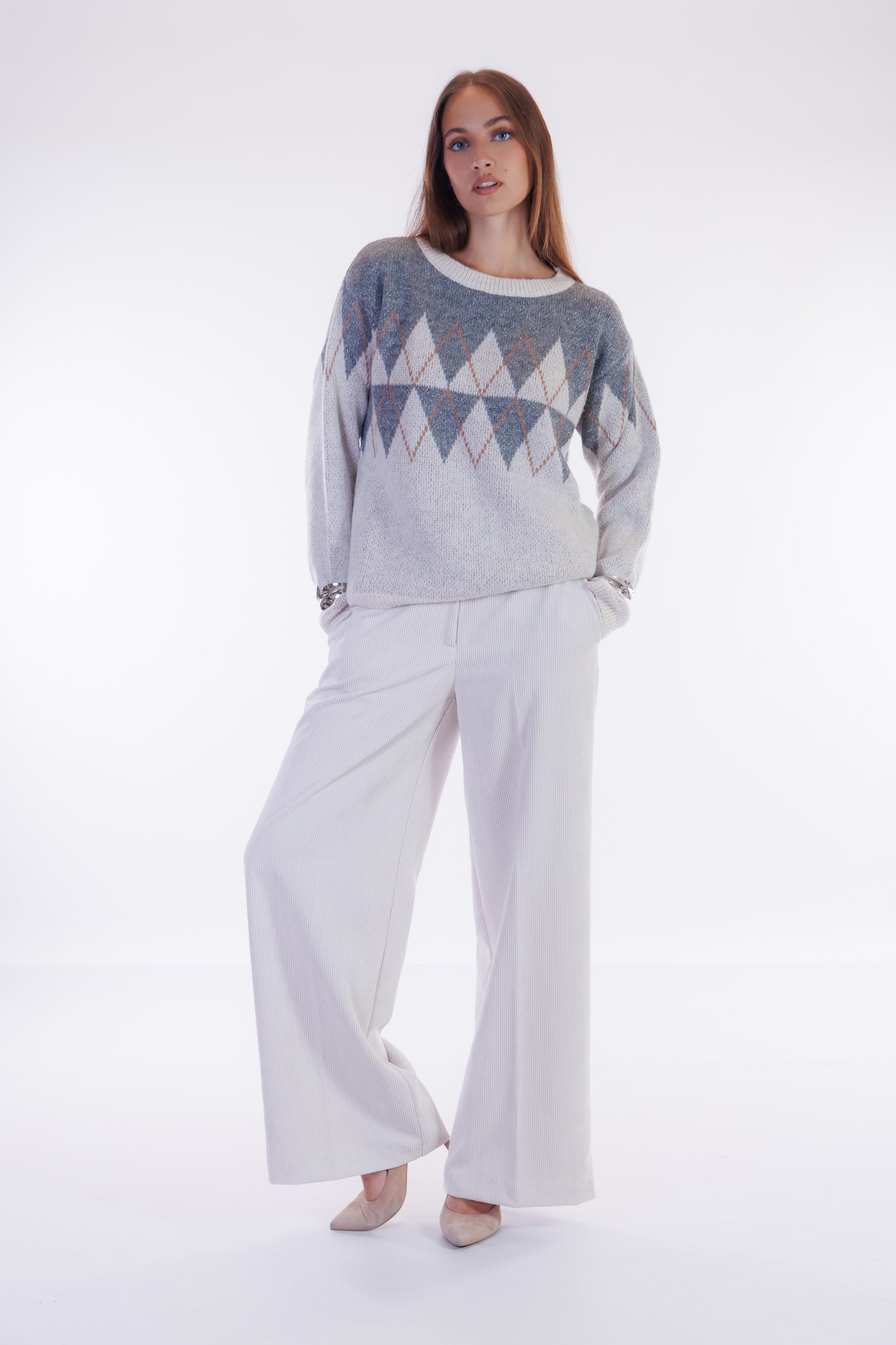 Pantalone largo velluto