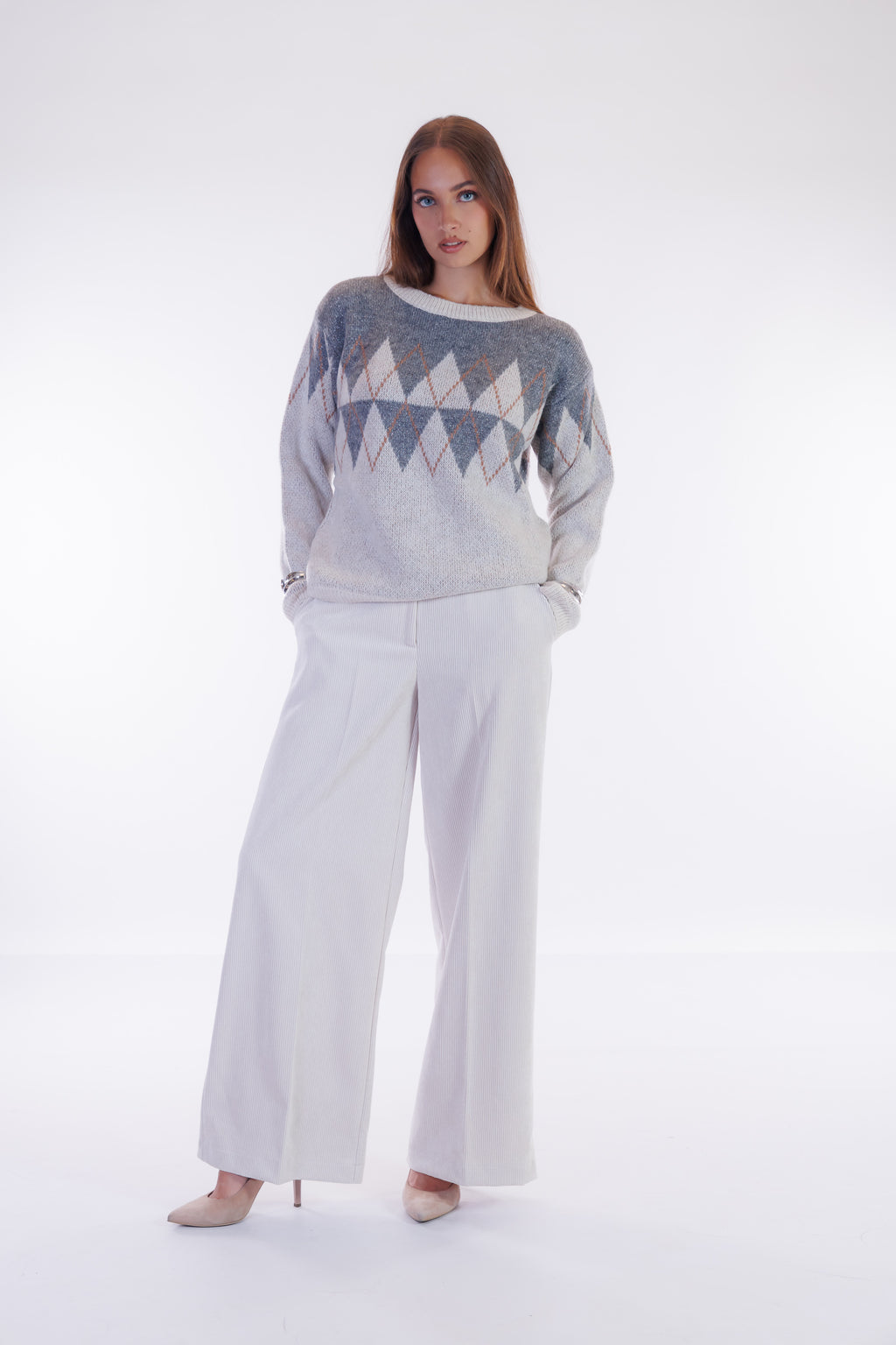 Pantalone largo velluto