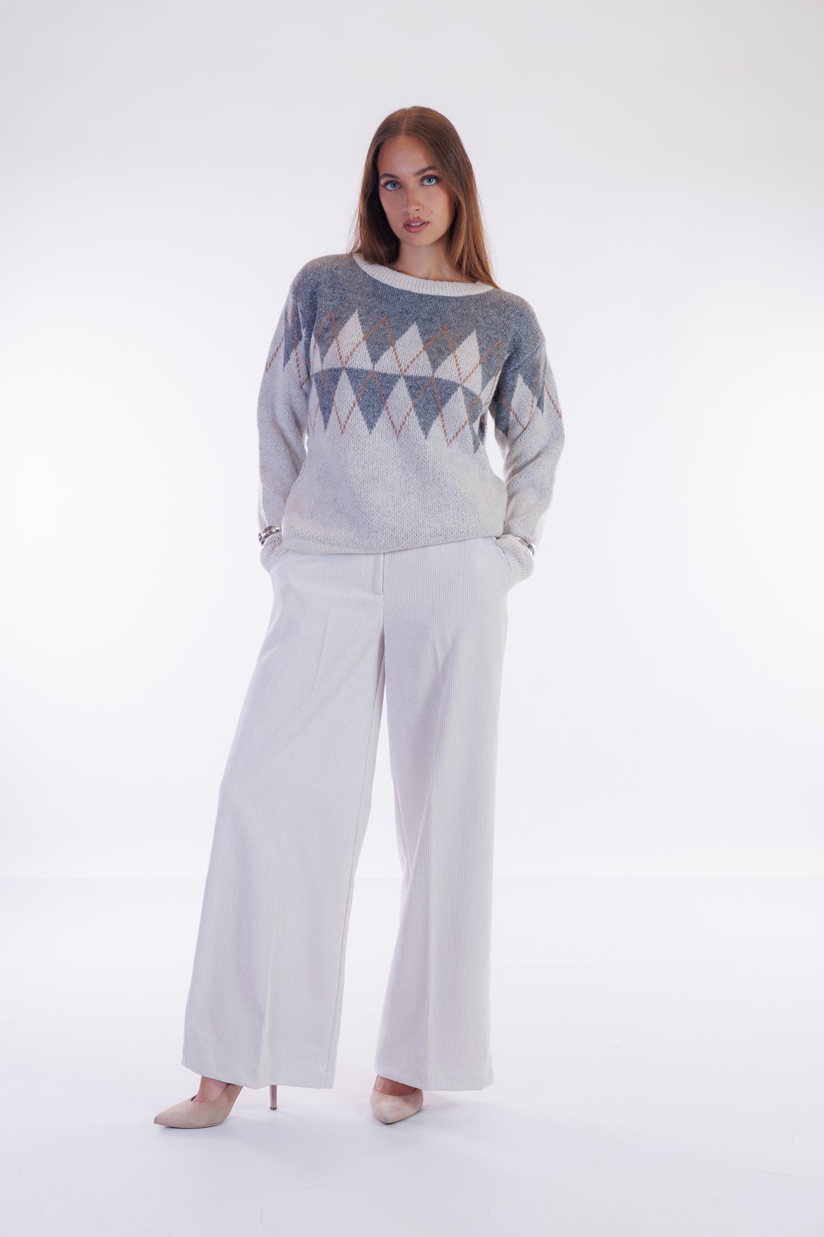Pantalone largo velluto