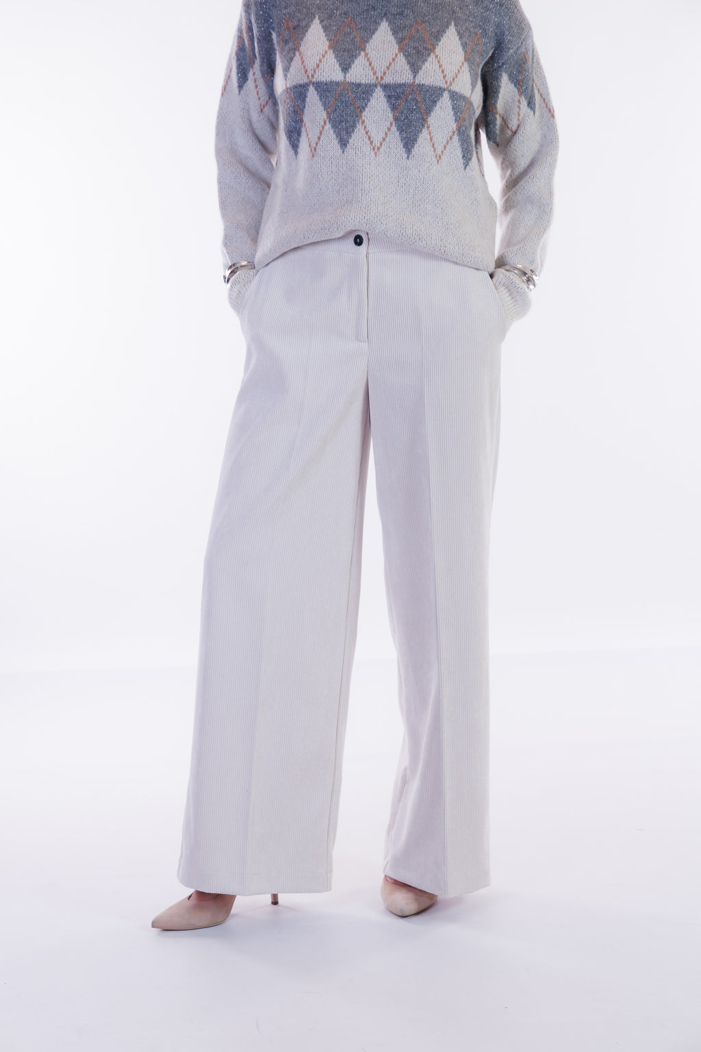 Pantalone largo velluto