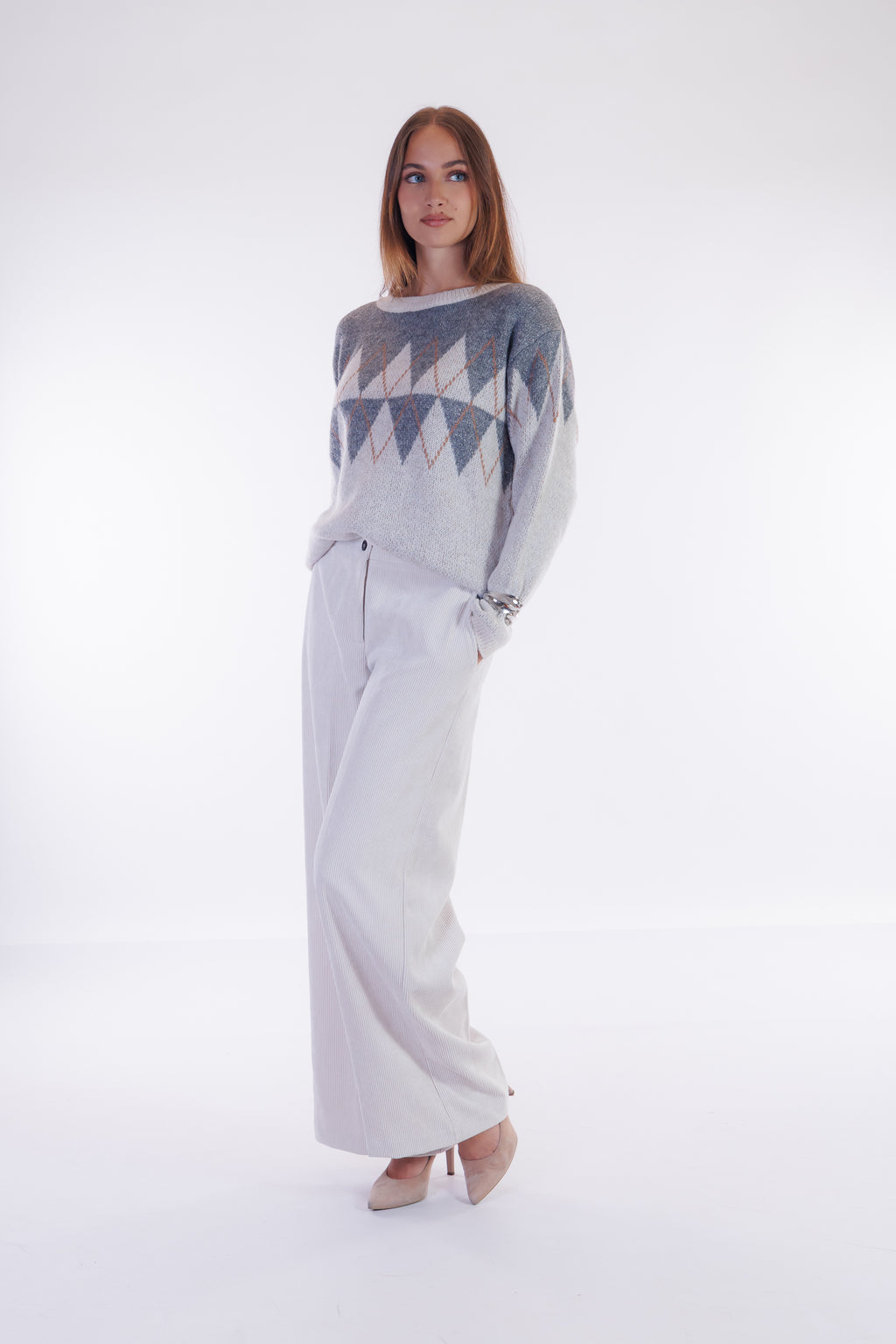 Pantalone largo velluto