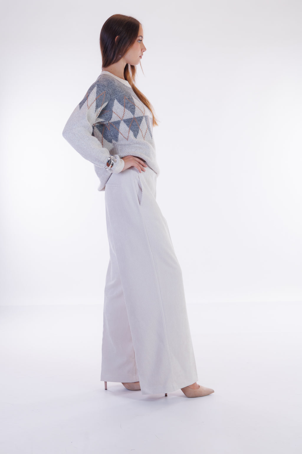 Pantalone largo velluto