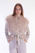 Cardigan mongolia maniche jacquard
