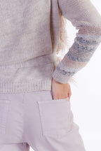 Cardigan mongolia maniche jacquard