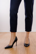 Pantalone gessato risvoltone