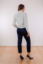 Pantalone gessato risvoltone