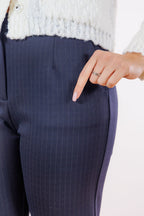 Pantalone gessato risvoltone