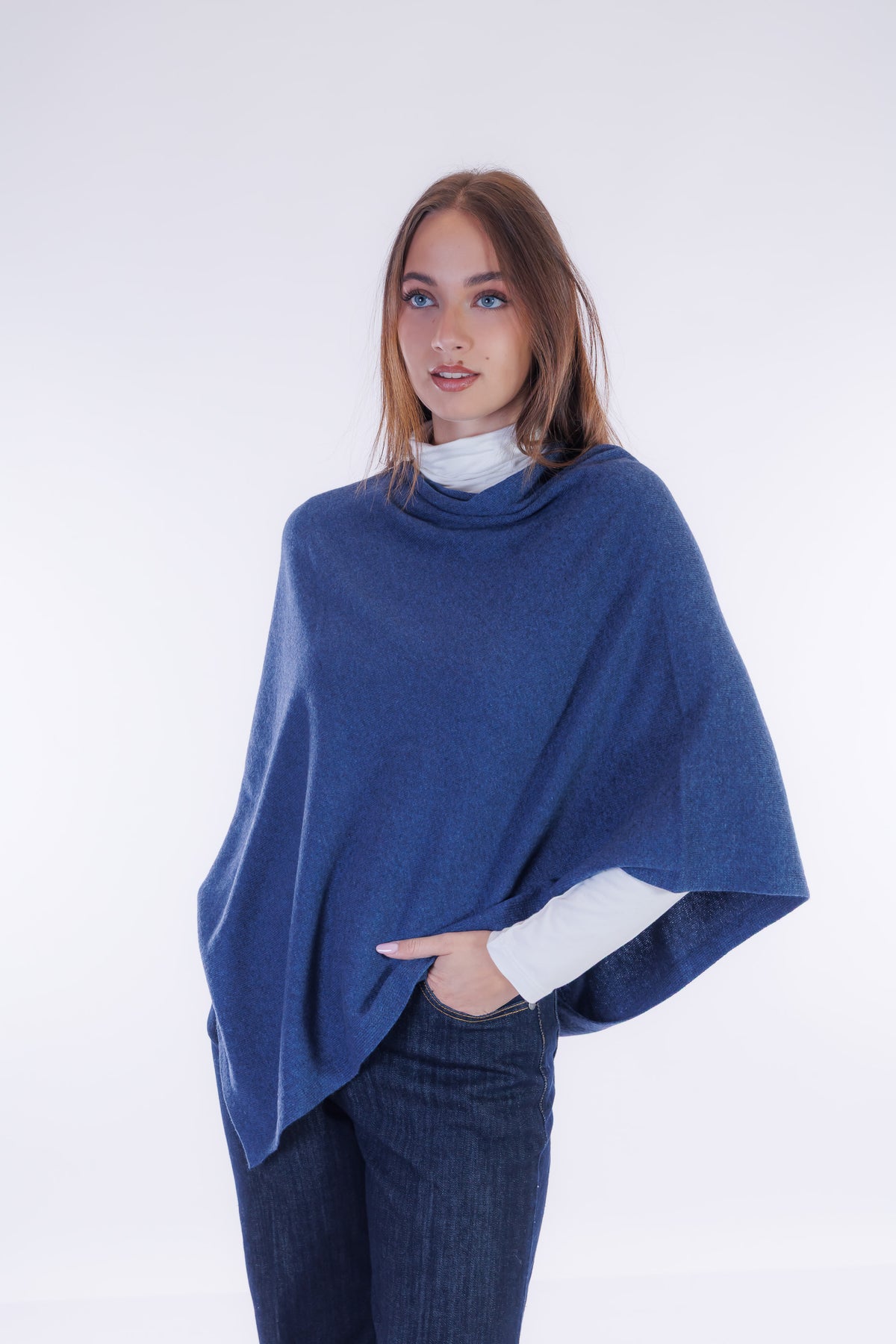 Poncho m. cashmere