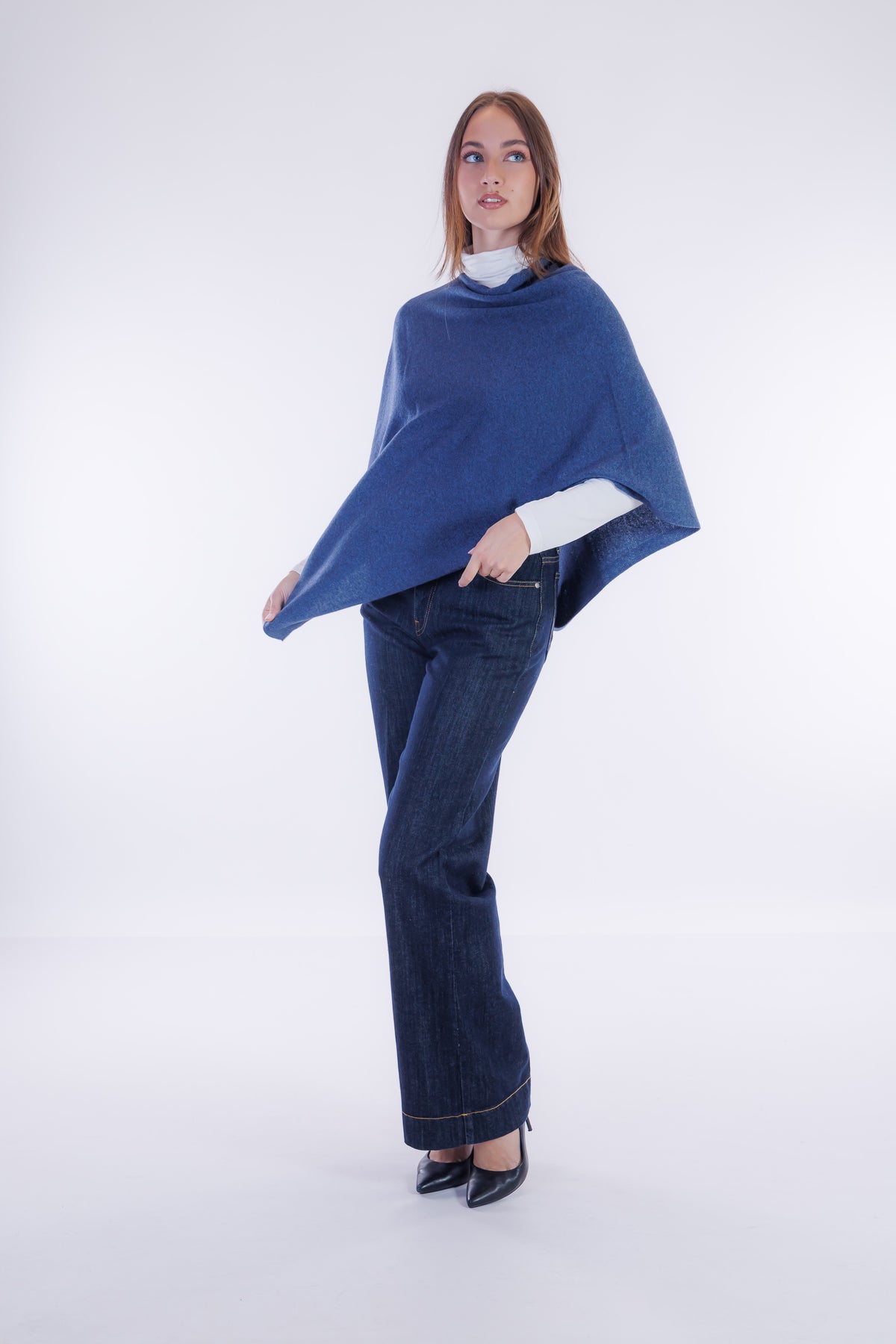 Poncho m. cashmere