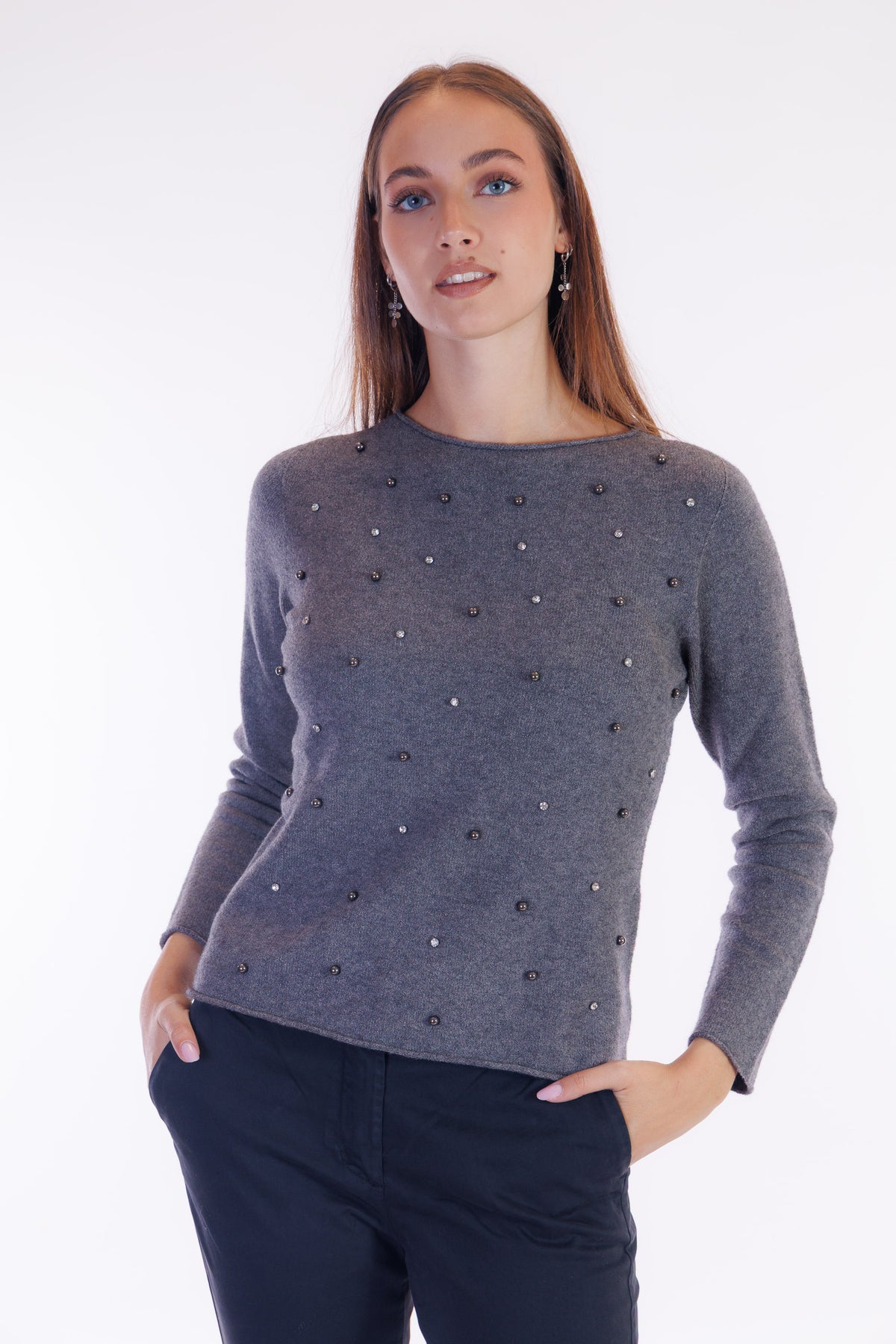 Maglia strass e perle