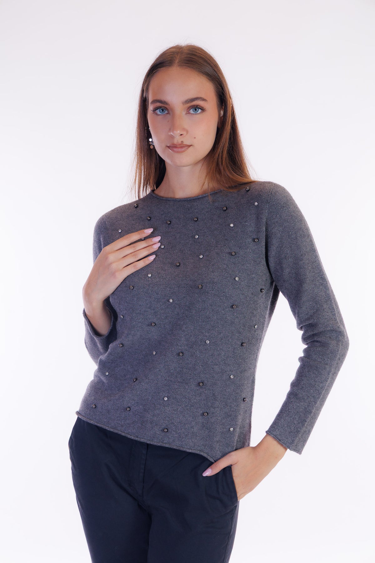 Maglia strass e perle