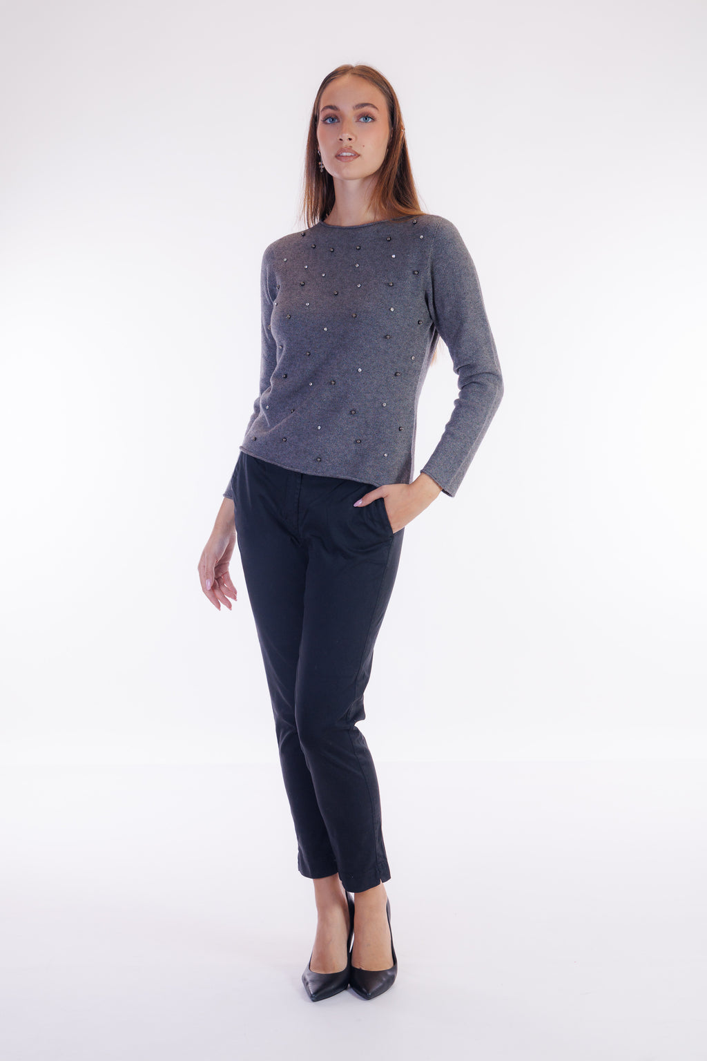 Pantalone chinos elastico lato