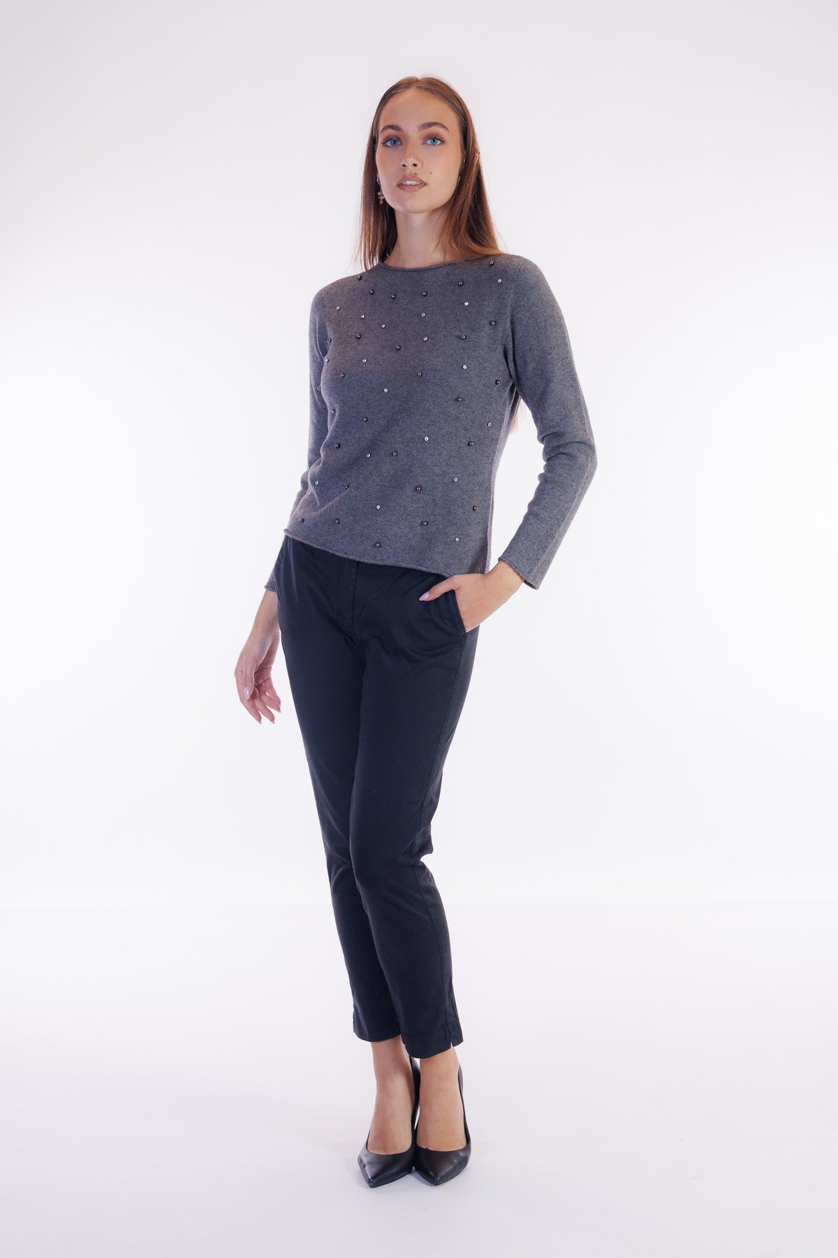 Pantalone chinos elastico lato