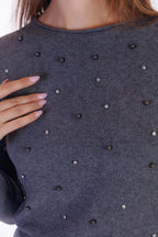 Maglia strass e perle