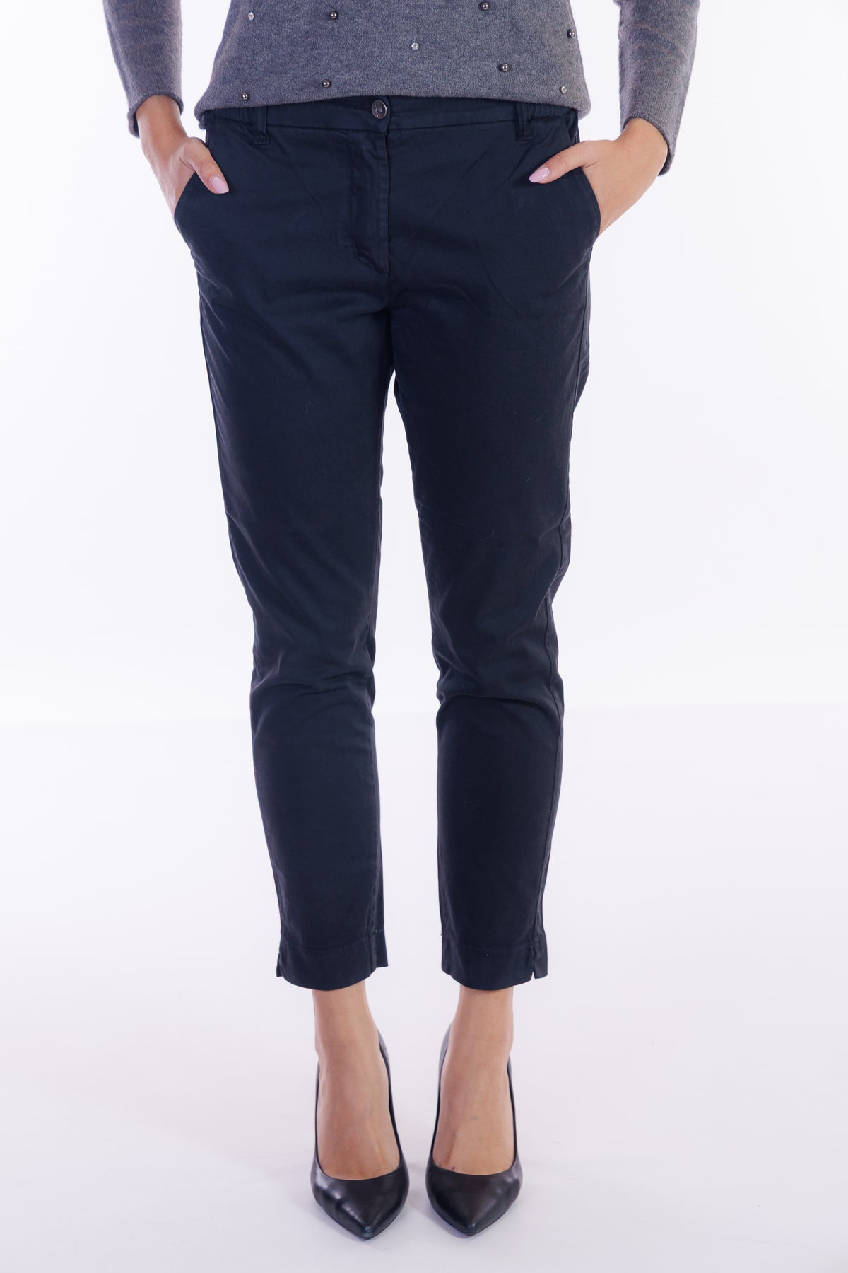 Pantalone chinos elastico lato