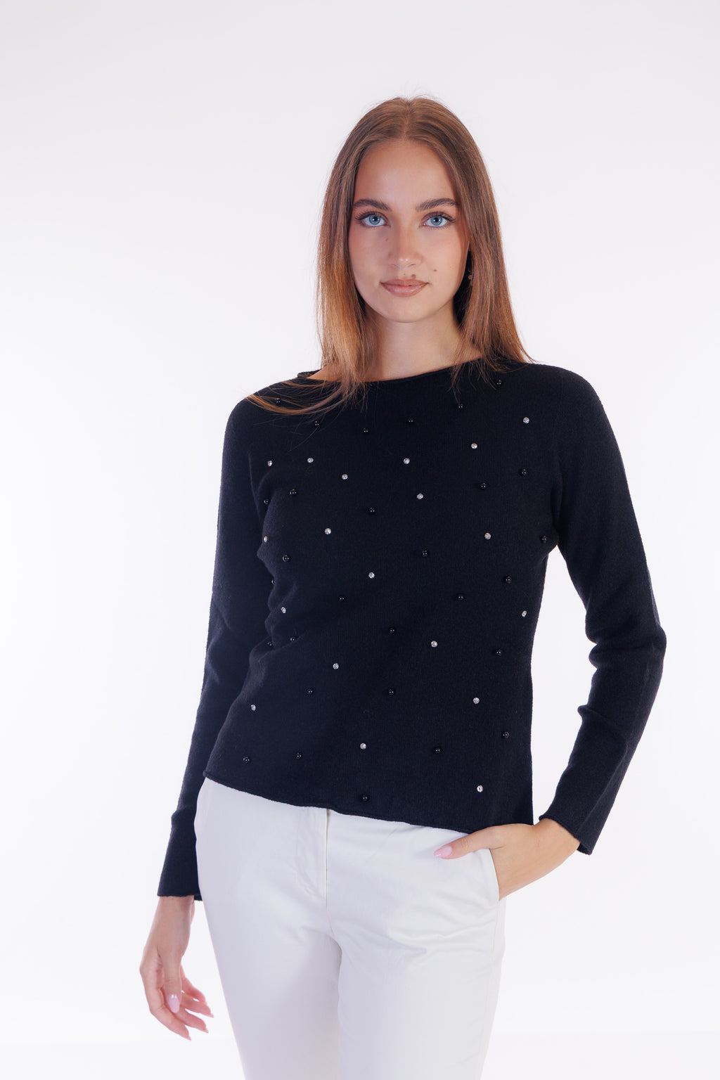 Maglia strass e perle