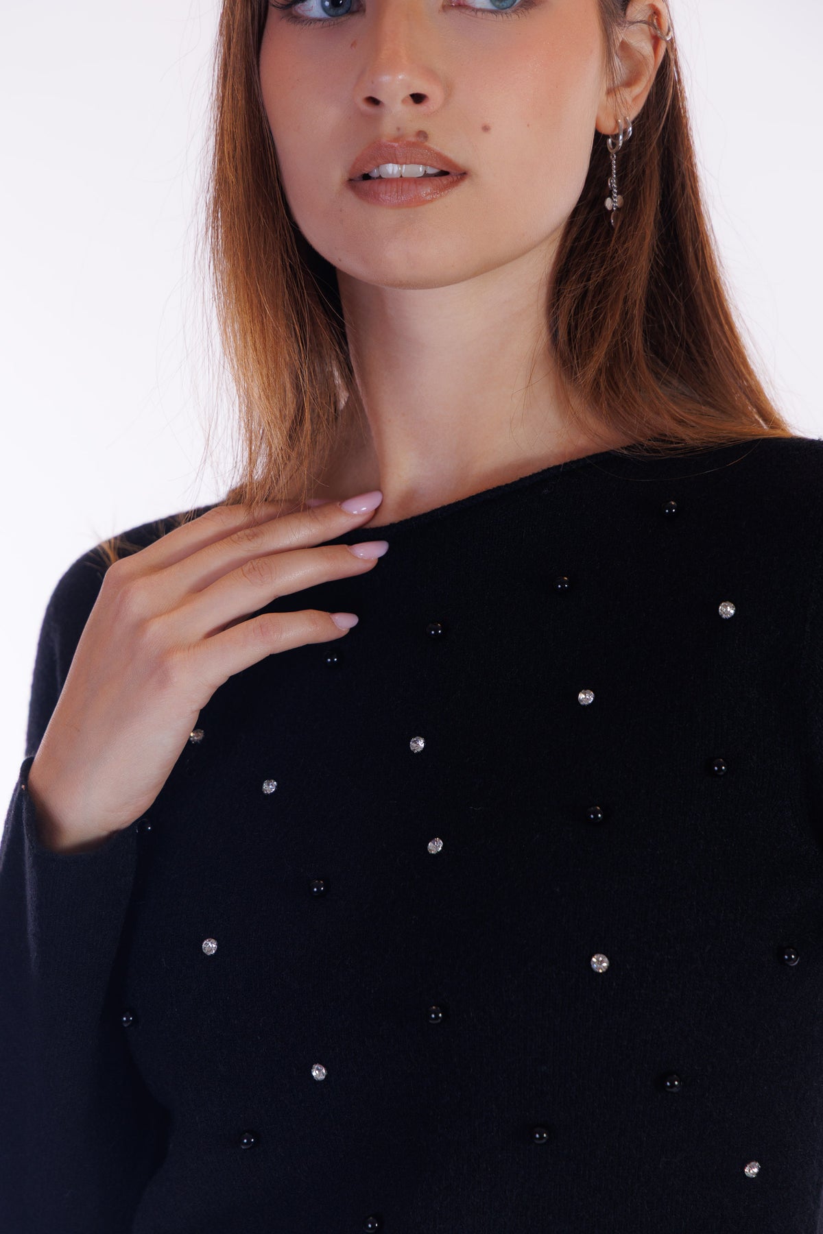 Maglia strass e perle