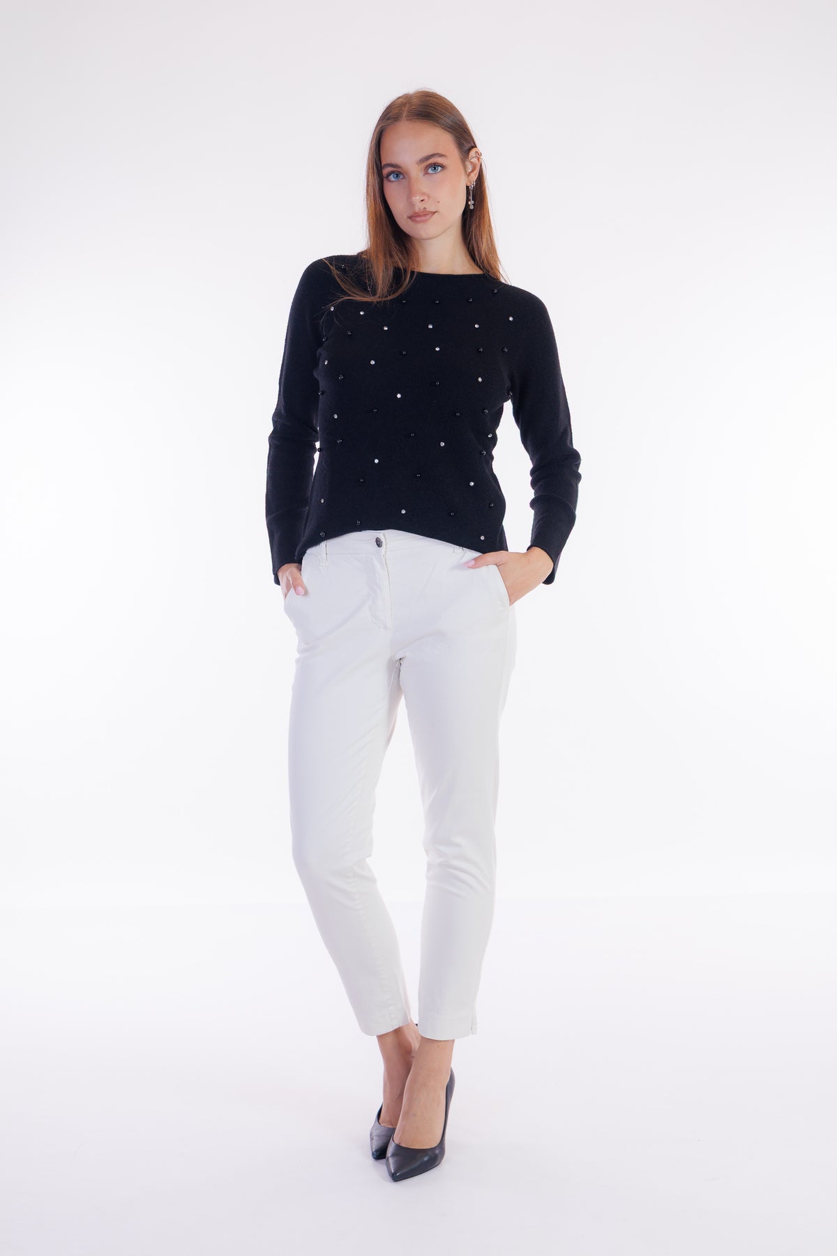 Maglia strass e perle