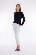 Pantalone chinos elastico lato