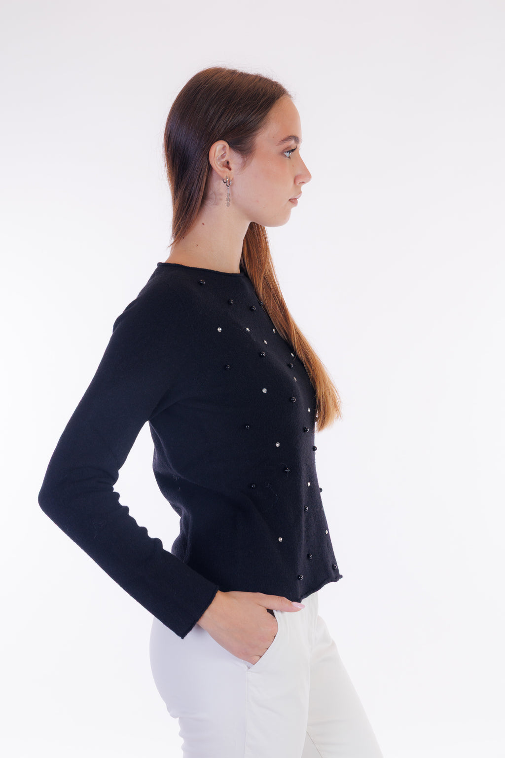 Maglia strass e perle