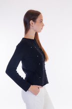 Maglia strass e perle