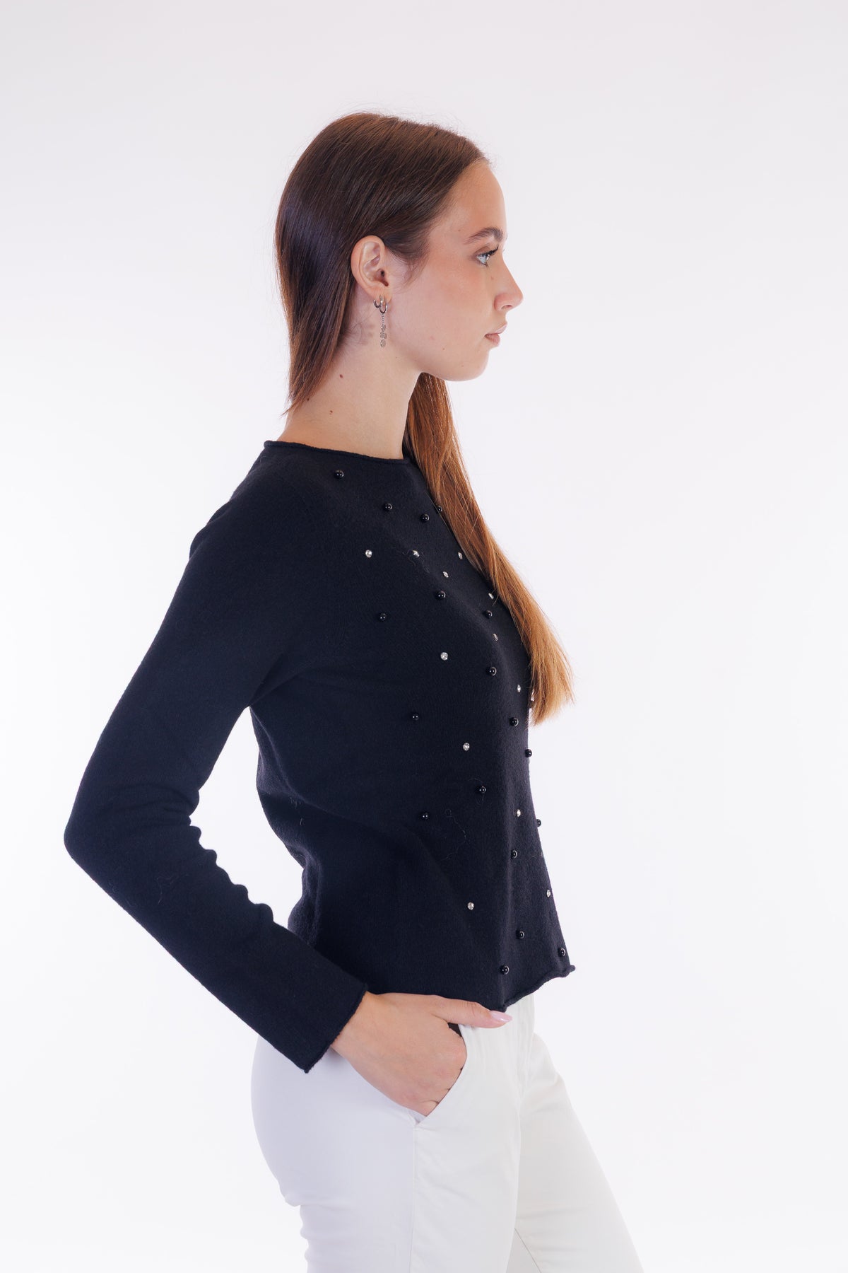 Maglia strass e perle