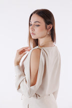 Blusa fluida anelli dorati