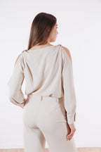 Blusa fluida anelli dorati