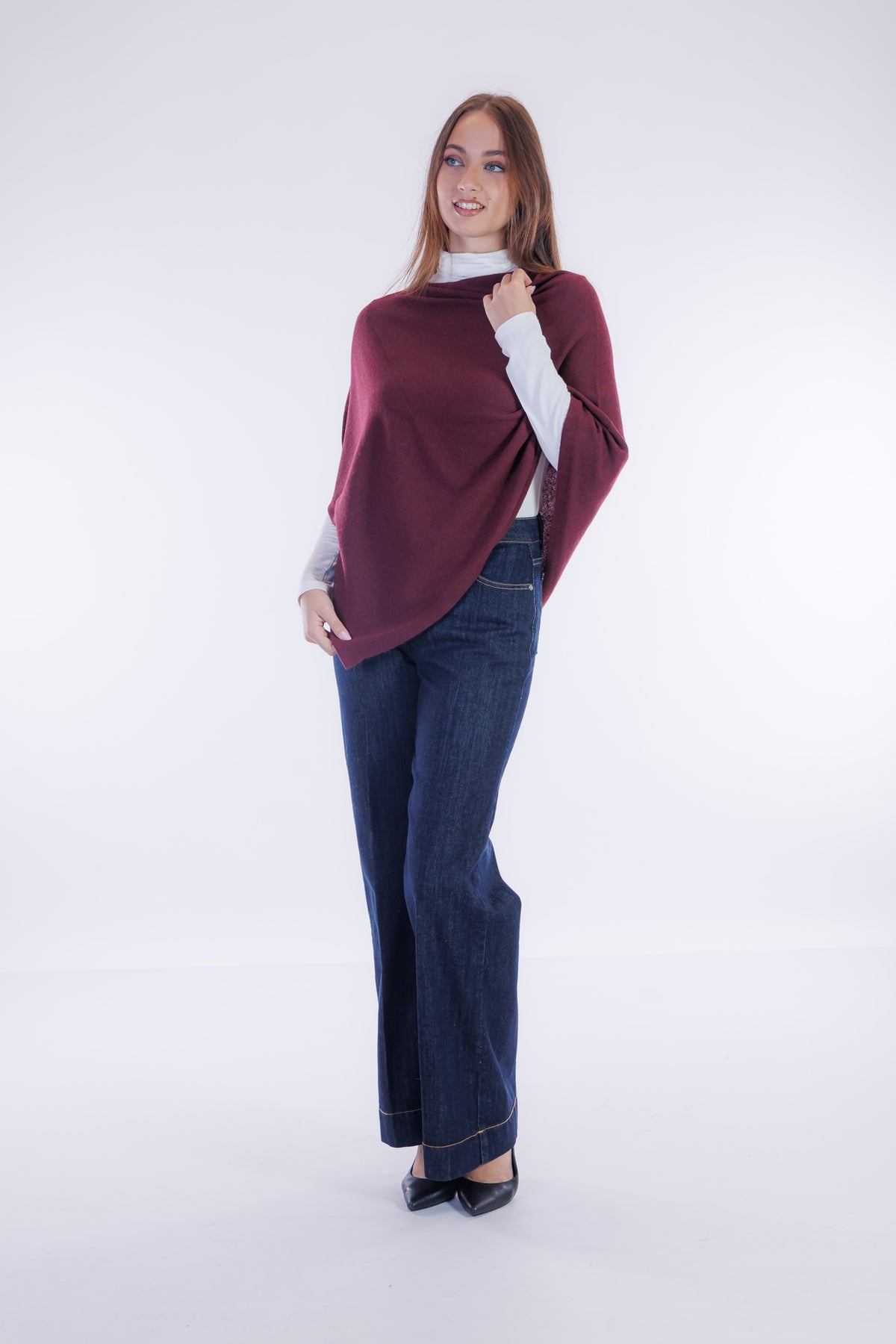 Poncho m. cashmere