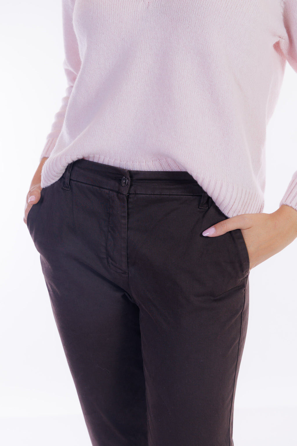 Pantalone chinos elastico lato