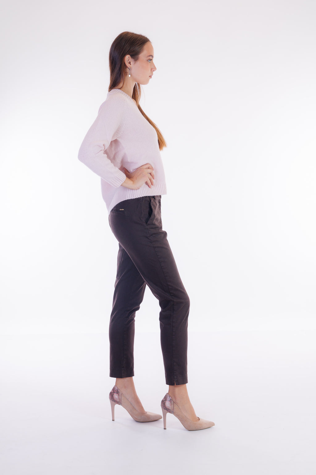 Pantalone chinos elastico lato
