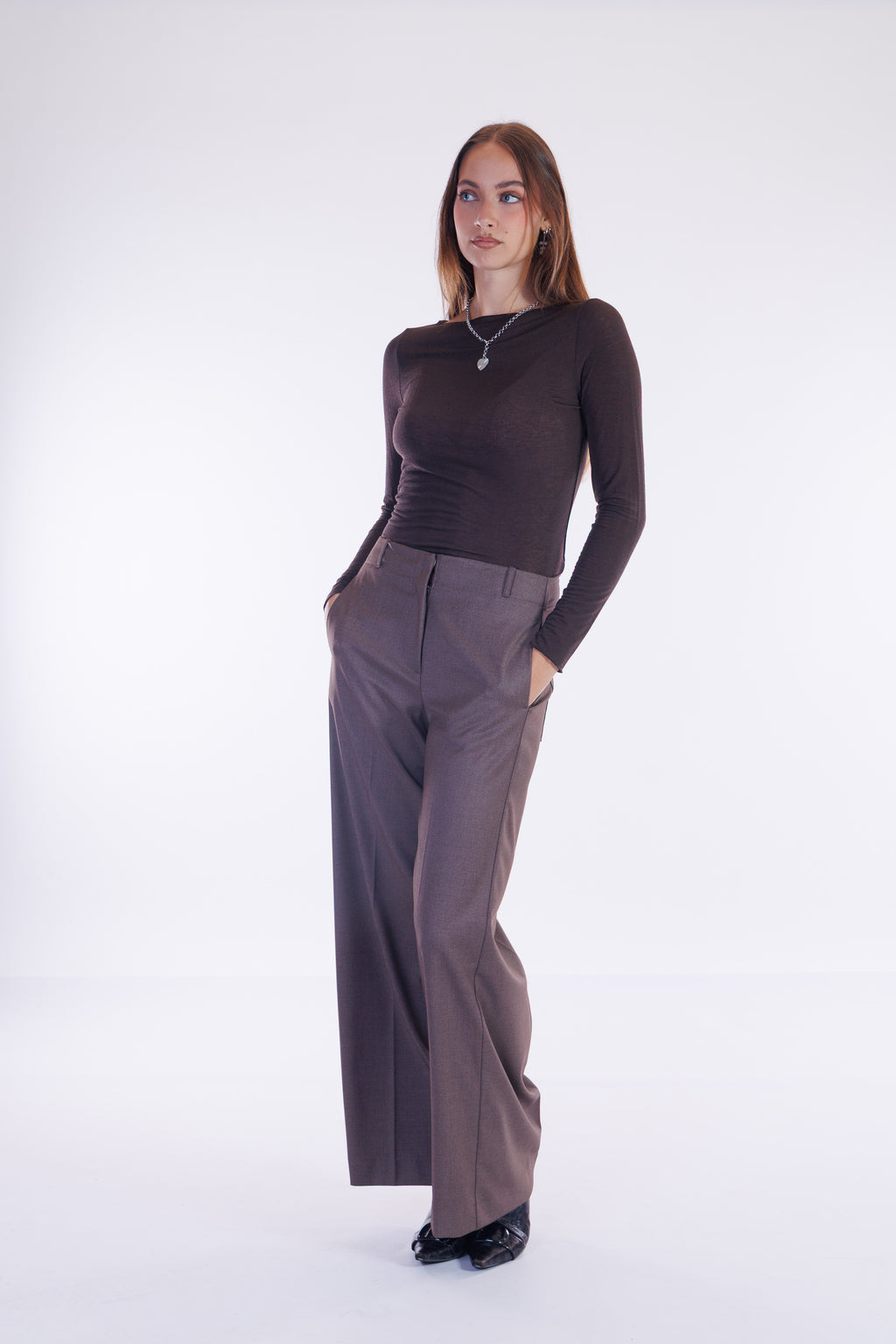 Pantalone largo flanella