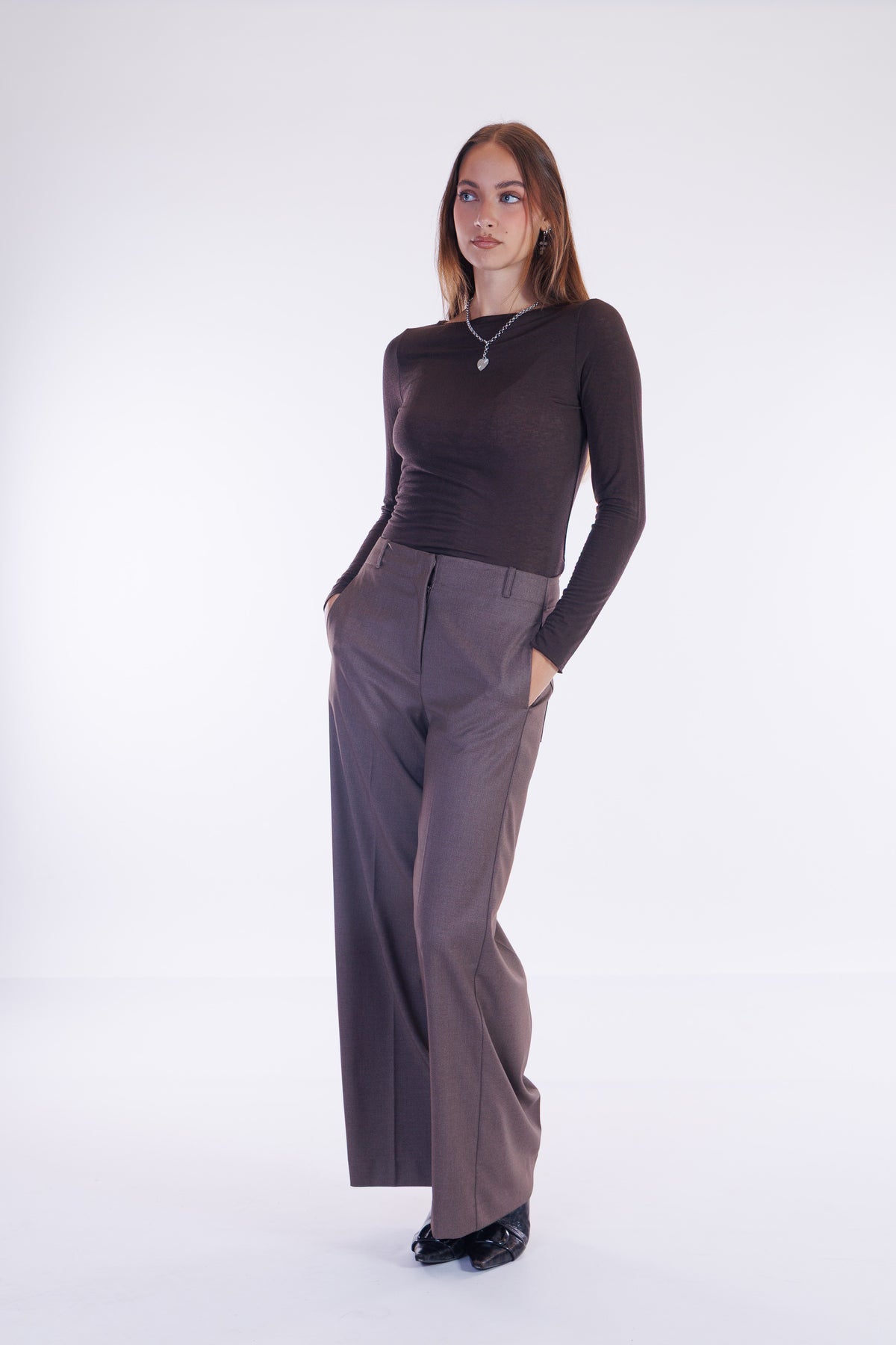 Pantalone largo flanella