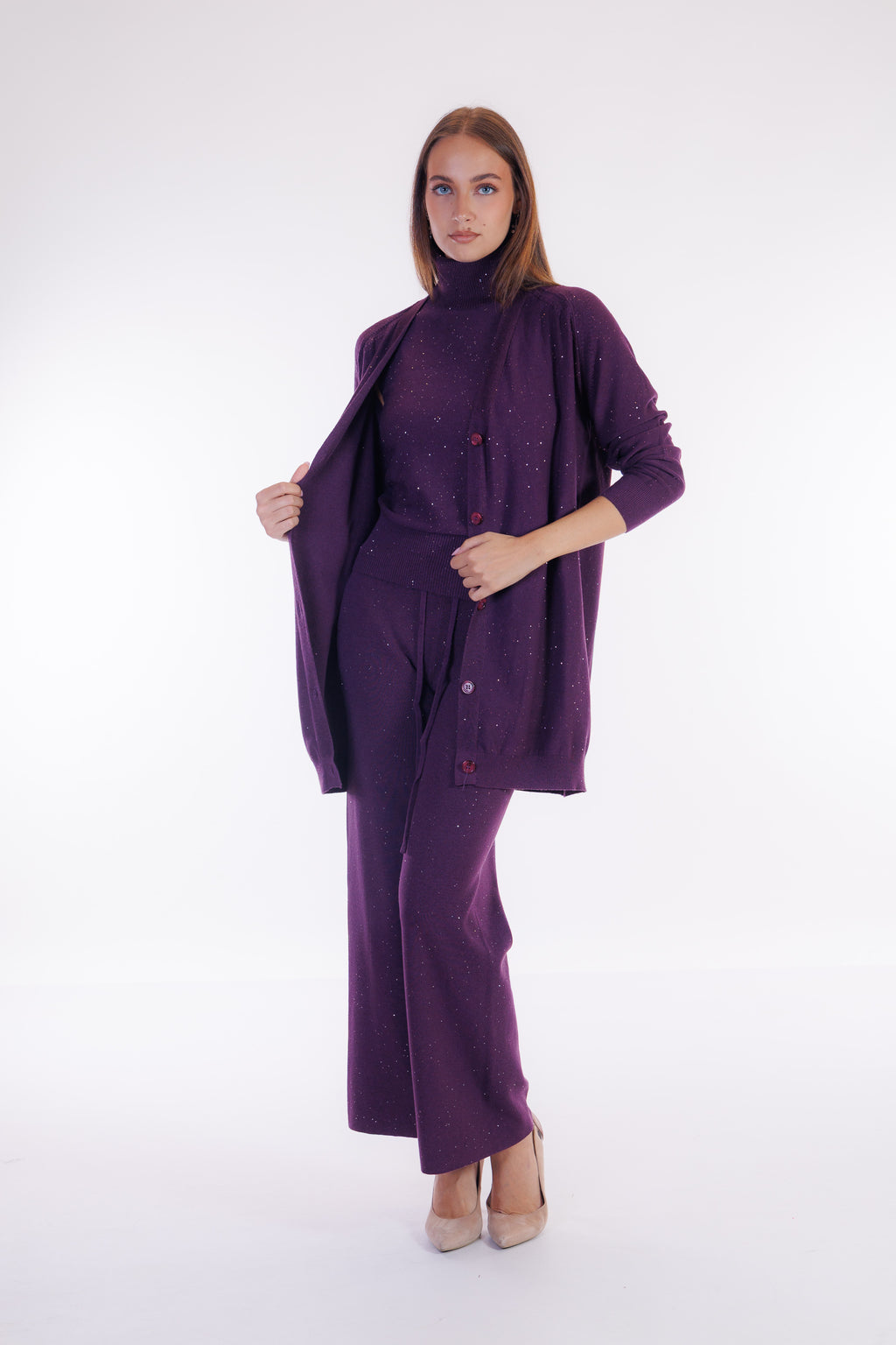 Pantalone ampio micro paillettes