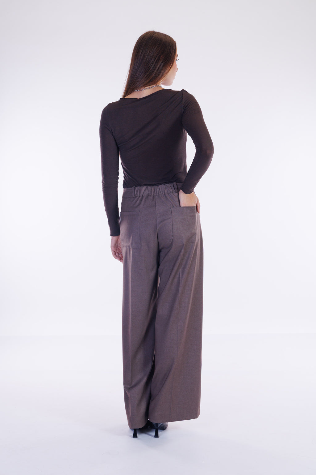 Pantalone largo flanella