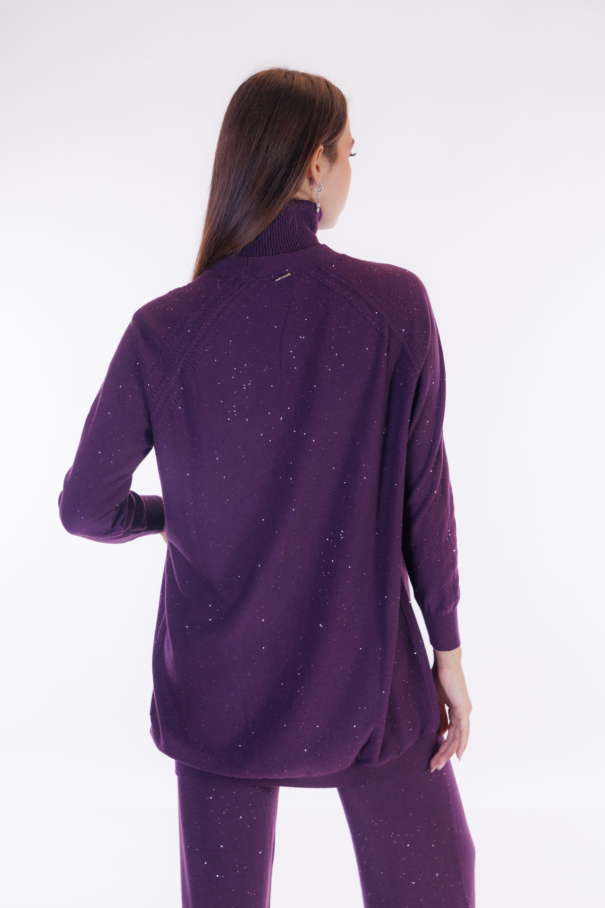 Cardigan lungo micro paillettes
