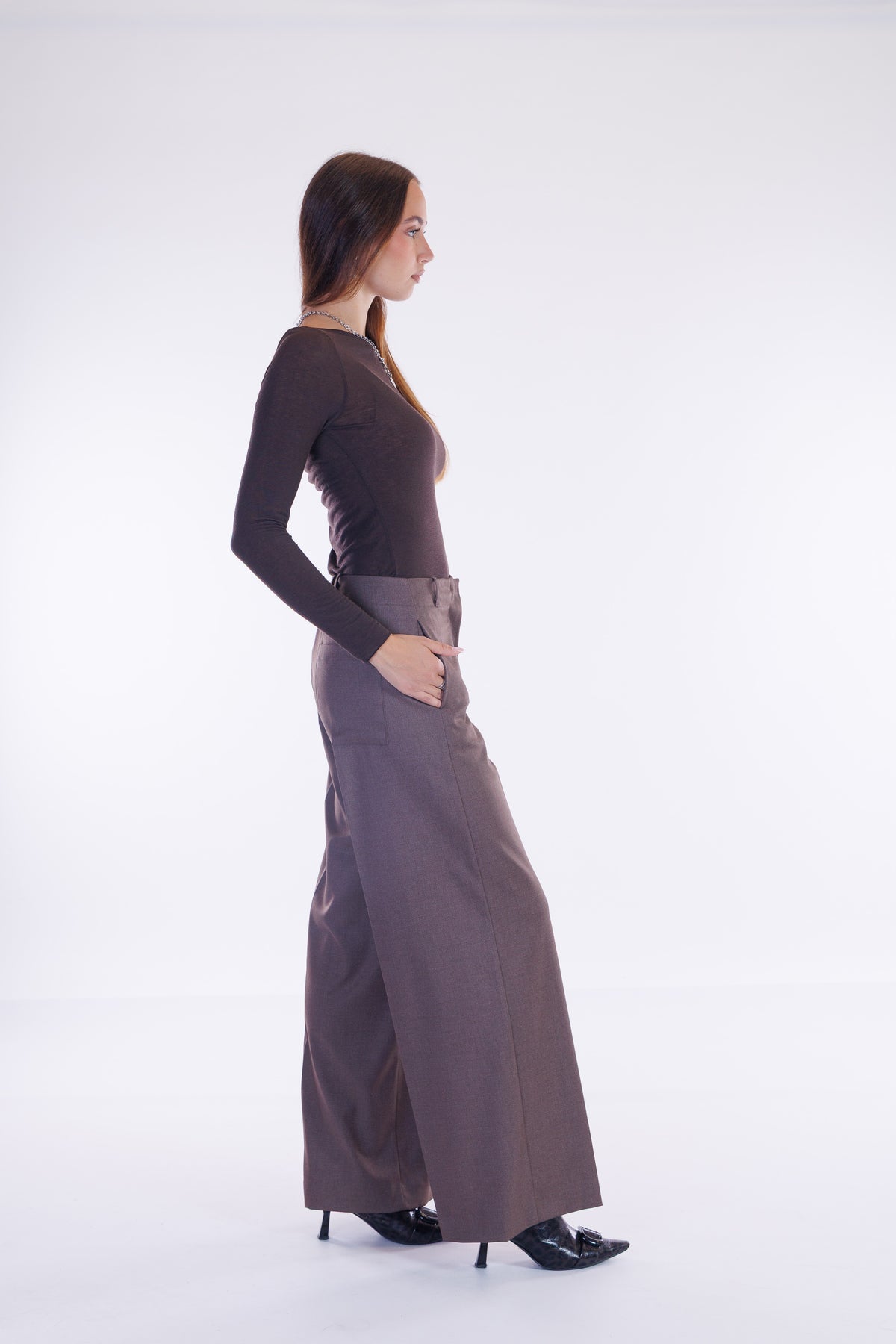 Pantalone largo flanella