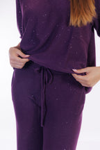 Pantalone ampio micro paillettes
