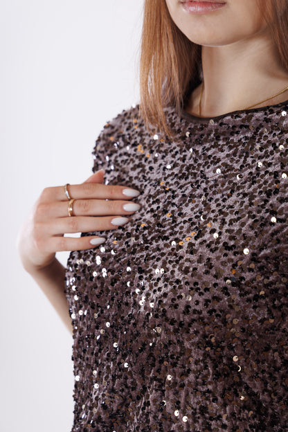 Maglia velluto e micropaillettes