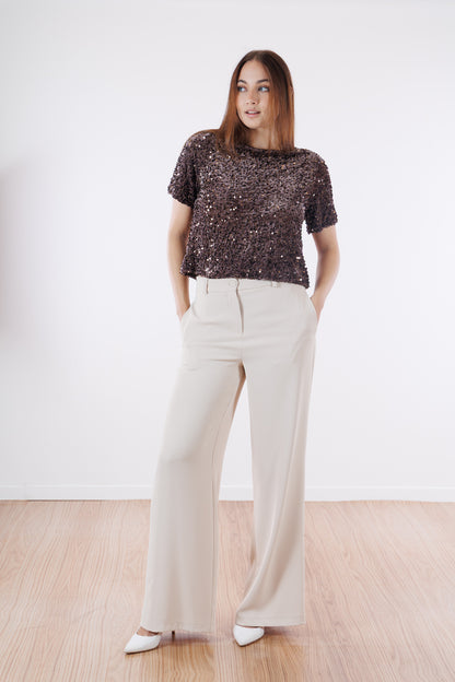 Maglia velluto e micropaillettes