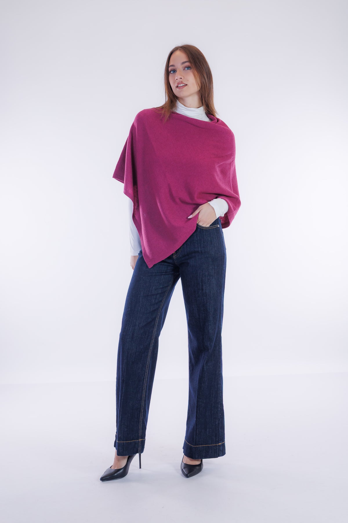 Poncho m. cashmere
