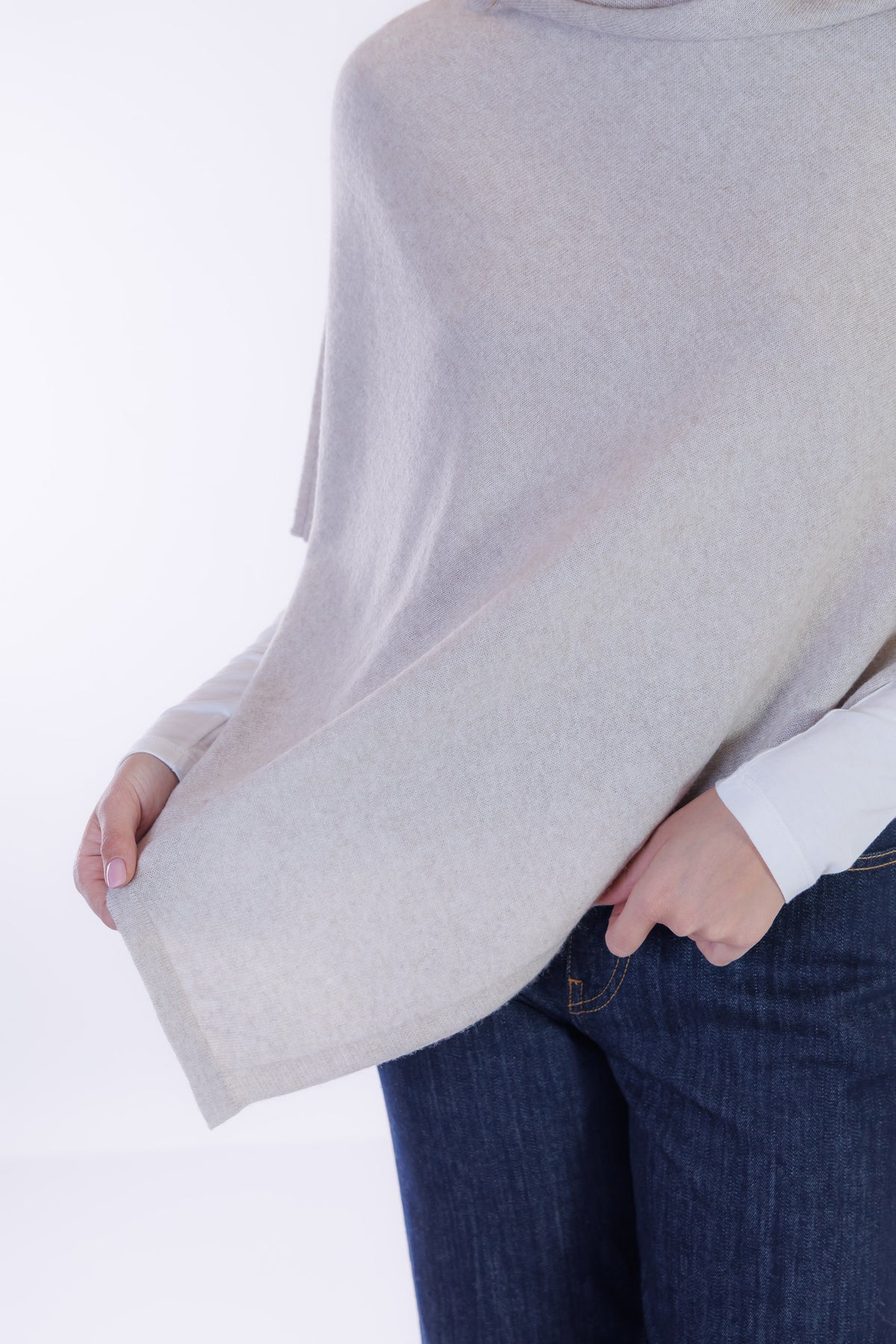 Poncho m. cashmere