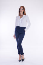 Pantalone slim risvoltino