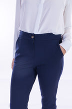 Pantalone slim risvoltino
