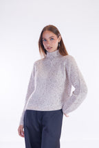 Maglione collo alto melange