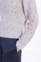 Maglione collo alto melange