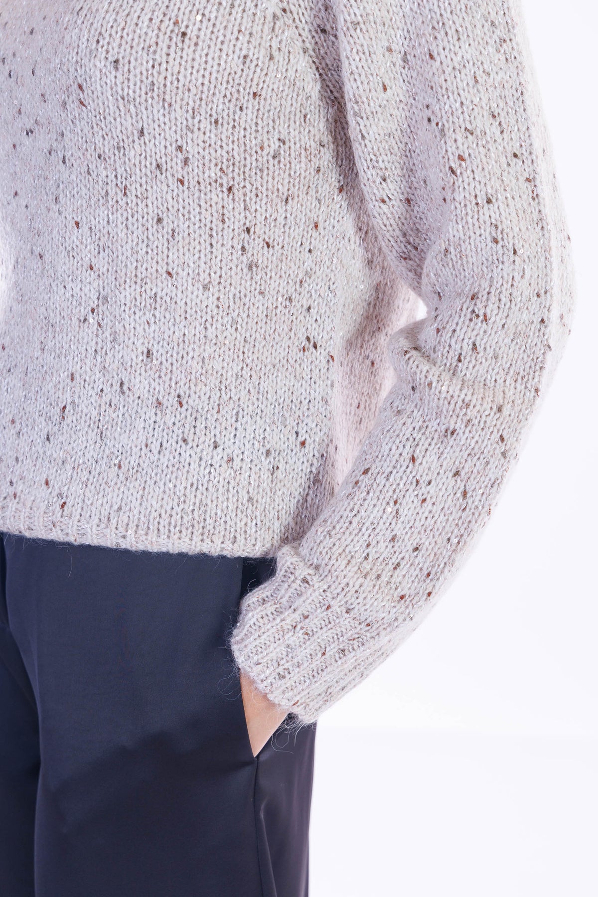 Maglione collo alto melange