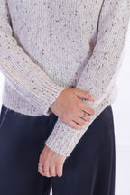 Maglione collo alto melange